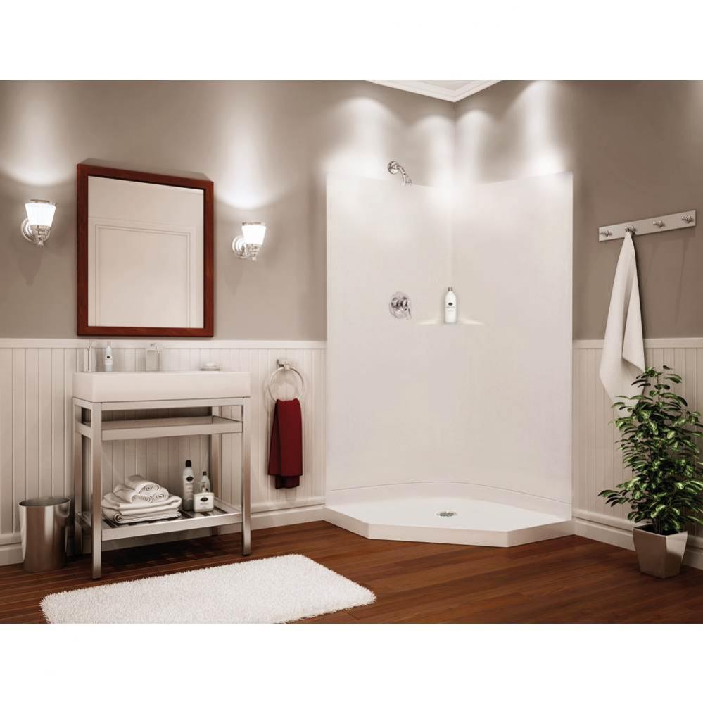 SECCSS36 37.5 in. x 37.5 in. x 77.75 in. 2-piece Shower with No Seat, Center Drain in Bone