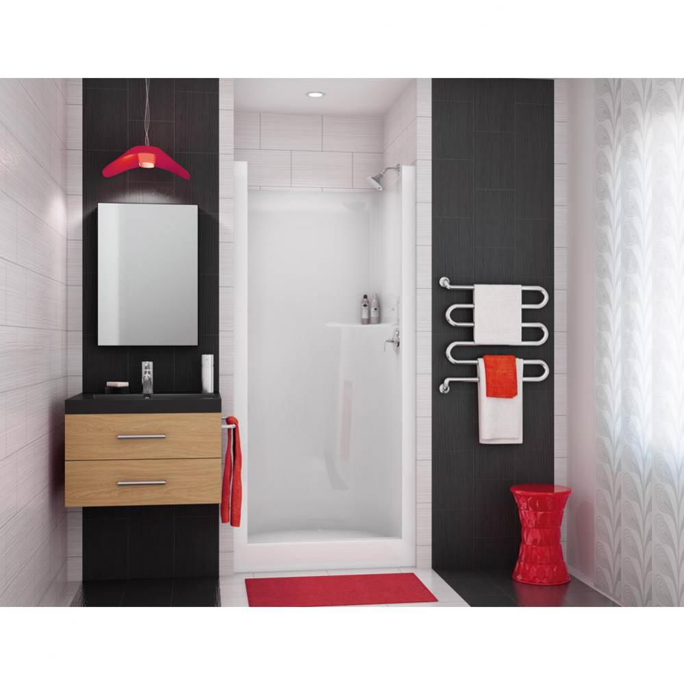 SS32 32 in. x 33 in. x 78 in. 1-piece Shower with No Seat, Center Drain in Biscuit