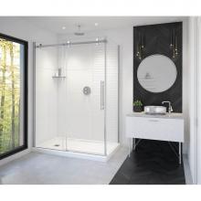 Maax Canada 138470-900-280-000 - Vela 56 1/2-59 x 78 3/4 in. 8mm Sliding Shower Door for Alcove Installation with Clear glass in Ch