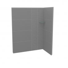 Maax Canada 107465-306-514 - Utile 6032 Composite Direct-to-Stud Two-Piece Corner Shower Wall Kit in Erosion Pebble Grey