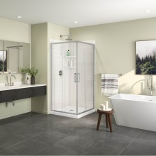 Maax Canada 107332-000-001-000 - Roka 3636 Acrylic Corner Shower Base with Corner Drain in White