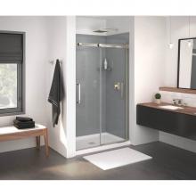 Maax Canada 138761-900-305-000 - Inverto 43-47 in. x 74 in. Bypass Alcove Shower Door with Clear Glass in Brushed Nickel