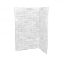 Maax Canada 107462-307-508 - Utile 4836 Composite Direct-to-Stud Two-Piece Corner Shower Wall Kit in Marble Carrara