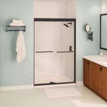 Maax Canada 139663-900-340-000 - Tonik 43-47 x 71 in. 6 mm Sliding Shower Door for Alcove Installation with Clear Glass in Matte Bl