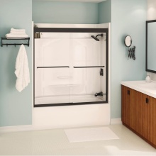 Maax Canada 139680-900-340-000 - Tonik SC 55-59 x 57 in. 6 mm Bypass Tub Door for Alcove Installation with Clear Glass in Matte Bla