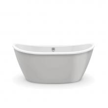 Maax Canada 106192-000-002-125 - Delsia 6032 AcrylX Freestanding Center Drain Bathtub in White with Sterling Silver Skirt