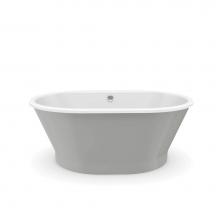 Maax Canada 103903-000-002-113 - Brioso 6636 AcrylX Freestanding Center Drain Bathtub in White with Sterling Silver Skirt