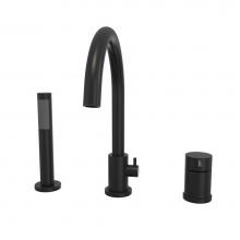 Maax Canada 10045541-340 - Keros Deckmounted Tub Faucet with Handshower in Matte Black