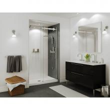 Maax Canada 138996-900-305-000 - Halo 44.5-47 in. x 78.75 in. Sliding Alcove Shower Door with Clear Glass in Brushed Nickel
