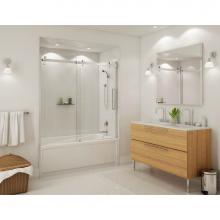 Maax Canada 139398-900-305-000 - Halo 56.5-59 in. x 59 in. Sliding Tub Door with Clear Glass in Brushed Nickel