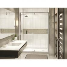 Maax Canada 137833-900-305-000 - ModulR 48 in. x 78 in. Pivot Alcove Shower Door with Clear Glass in Brushed Nickel