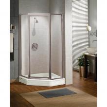 Maax Canada 137901-970-084-000 - Silhouette Neo-angle 38 in. x 38 in. x 70 in. Pivot Corner Shower Door with Raindrop Glass in Chro