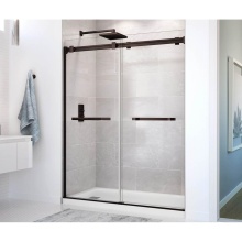 Maax Canada 136272-900-173-000 - Duel 56-58.5 x 70.5-74 in. 8mm Bypass Shower Door for Alcove Installation with Clear glass in Dark