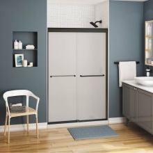 Maax Canada 134563-978-340-000 - Kameleon 43-47 x 71 in. 6 mm Bypass Shower Door for Alcove Installation with Frost glass in Matte