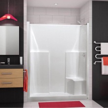 Maax Canada 102676-000-002-001 - SS3660 R/L AcrylX Alcove Center Drain One-Piece Shower in White