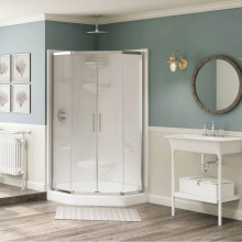 Maax Canada 102994-000-001-101 - Freestyle 37 Neo-Angle 37 x 37 Acrylic Corner Center Drain One-Piece Shower in White