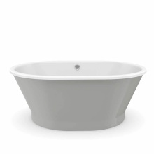 Maax Canada 103903-000-002-113 - Brioso 6636 AcrylX Freestanding Center Drain Bathtub in White with Sterling Silver Skirt