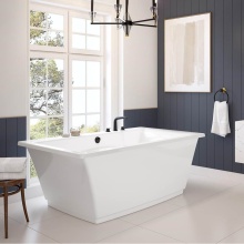 Maax Canada 105742-000-001-100 - Optik 6636 F Acrylic Freestanding Center Drain Bathtub in White with White Skirt
