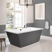 Maax Canada 105742-000-001-104 - Optik 6636 F Acrylic Freestanding Center Drain Bathtub in White with Thunder Grey Skirt