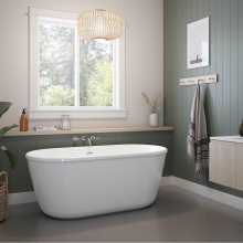 Maax Canada 106902-000-002-000 - Griffin 5829 AcrylX Freestanding Center Drain Bathtub in White with White Skirt