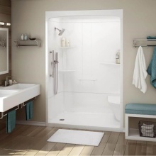 Maax Canada 107002-000-001-004 - ALLIA SHR-6034 Acrylic Alcove Right-Hand Drain Three-Piece Shower in White