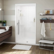 Maax Canada 107004-000-001-004 - ALLIA SHR-4834 Acrylic Alcove Center Drain Three-Piece Shower in White
