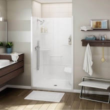 Maax Canada 107005-000-001-004 - ALLIA SH-4834 Acrylic Alcove Center Drain Two-Piece Shower in White