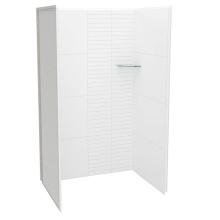 Maax Canada 107459-306-513-000 - Utile 4832 Composite Direct-to-Stud Three-Piece Alcove Shower Wall Kit in Erosion Bora White
