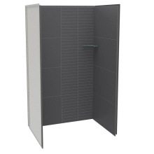 Maax Canada 107459-306-515-000 - Utile 4832 Composite Direct-to-Stud Three-Piece Alcove Shower Wall Kit in Erosion Charcoal