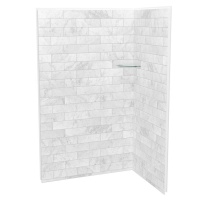Maax Canada 107461-307-508-000 - Utile 4832 Composite Direct-to-Stud Two-Piece Corner Shower Wall Kit in Marble Carrara
