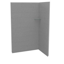 Maax Canada 107462-305-517-000 - Utile 4836 Composite Direct-to-Stud Two-Piece Corner Shower Wall Kit in Factory Sleek Smoke