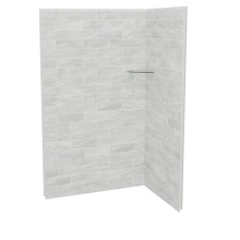 Maax Canada 107462-312-504-000 - Utile 4836 Composite Direct-to-Stud Two-Piece Corner Shower Wall Kit in Organik Permafrost