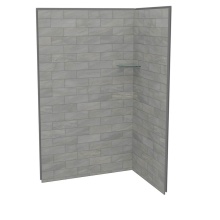 Maax Canada 107462-312-505-000 - Utile 4836 Composite Direct-to-Stud Two-Piece Corner Shower Wall Kit in Organik Clay