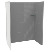 Maax Canada 107464-306-514-000 - Utile 6036 Composite Direct-to-Stud Three-Piece Alcove Shower Wall Kit in Erosion Pebble Grey