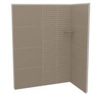 Maax Canada 107465-306-512-000 - Utile 6032 Composite Direct-to-Stud Two-Piece Corner Shower Wall Kit in Erosion Taupe