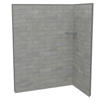 Maax Canada 107466-312-505-000 - Utile 6036 Composite Direct-to-Stud Two-Piece Corner Shower Wall Kit in Organik Clay