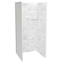 Maax Canada 107479-307-508-000 - Utile 3636 Composite Direct-to-Stud Three-Piece Alcove Shower Wall Kit in Marble Carrara