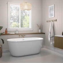 Maax Canada 107519-000-002-000 - Golan 5829 AcrylX Freestanding Center Drain Bathtub in White with White Skirt