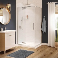 Maax Canada 133302-900-084-000 - Link Curve Rectangular 42 x 34 x 75 in. 8mm Pivot Shower Door for Corner Installation with Clear g