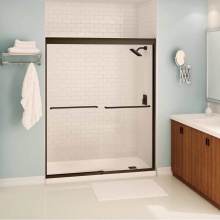 Maax Canada 134565-900-172-000 - Kameleon 55-59 x 71 in. 6 mm Bypass Shower Door for Alcove Installation with Clear glass in Dark B