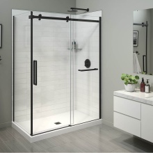 Maax Canada 134953-900-340-000 - Halo Pro 60 x 32 x 78 3/4 in. 8mm Sliding Shower Door with Towel Bar for Corner Installation with