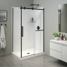 Maax Canada 134956-900-340-000 - Halo Pro 48 x 36 x 78 3/4 in. 8mm Sliding Shower Door with Towel Bar for Corner Installation with