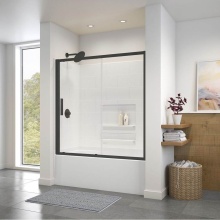 Maax Canada 135246-900-340-000 - Connect 57-58.5 x 57 in. 6mm Sliding Tub Door for Alcove Installation with Clear glass in Matte Bl