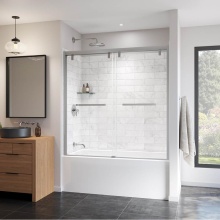 Maax Canada 135320-900-084-000 - Uptown 56-59 x 58 in. 8 mm Bypass Tub Door for Alcove Installation with Clear glass in Chrome