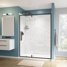 Maax Canada 135326-900-340-000 - Uptown 57-59 x 76 in. 8 mm Pivot Shower Door for Alcove Installation with Clear glass in Matte Bla