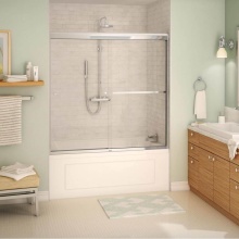 Maax Canada 135673-900-084-000 - Aura 55-59 x 57 in. 8 mm Bypass Tub Door for Alcove Installation with Clear Glass in Chrome