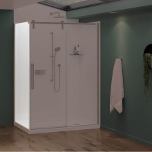 Maax Canada 135865-900-305-000 - Nebula Return Panel for 36 in. Base with Clear glass in Brushed Nickel