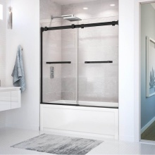 Maax Canada 136270-900-340-000 - Duel 56-59 x 55.5-59 in. 8 mm Bypass Tub Door for Alcove Installation with Clear glass in Matte Bl