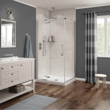 Maax Canada 136330-900-084-000 - Link Rectangular 42 x 34 x 75 in. 8mm Pivot Shower Door for Corner Installation with Clear glass i