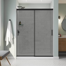 Maax Canada 136335-975-340-000 - Incognito 76 Smoke 56-59 x 76 in. 8mm Bypass Shower Door for Alcove Installation with Light Smoke